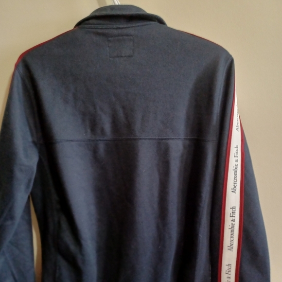 Y2K Abercrombie & Fitch Track Jacket Men's Sz XS Navy Striped Full Zip Fits M Wo - Picture 8 of 10